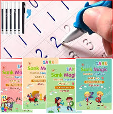 Sank Magic Practice Copybook (4 BOOKS,1 PEN,1 GRIP,10 REFILL) Pack of 1